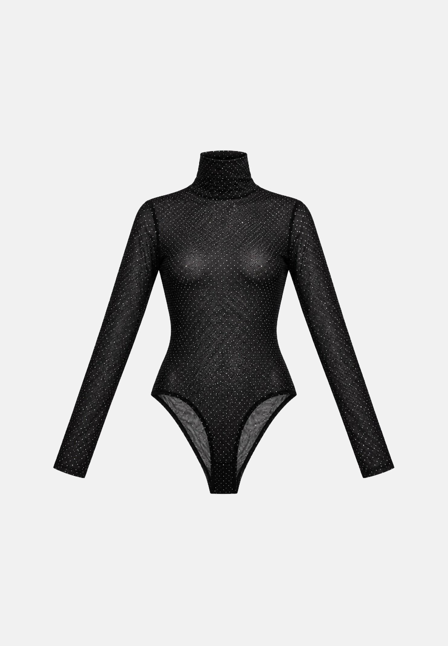 ONLY Body manica lunga ONLOPUS LS GLITTER nero da donna 15384894 BLSI ONLY 