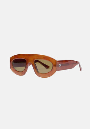 OS SUNGLASSES Occhiali da sole OSAKA per uomo e donna, con montatura tinta unita effetto Safari e lenti verdi. OS3002 C01 OS SUNGLASSES 