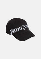 PALM ANGELS Cappello BASEBALL Z1118 Black Off White nero e bianco per uomo e donna, con logo gotico ricamato e visiera curva.<BR/> BL00COZ1118 V1 PALM ANGELS 