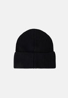 PALM ANGELS Berretto BEANIE Z1150 Black Off White nero e bianco per uomo e donna, in maglia a coste con risvolto e piccolo logo ricamato. CP00CMZ1150 V1 PALM ANGELS 