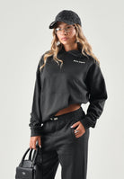 PALM ANGELS Felpa BEAR HOODIE nera per donna, ragazza e bambina con cappuccio fisso, tasca a marsupio e logo stampato a contrasto F6PAJBHS011 110 PALM ANGELS 