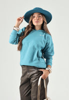 PALM ANGELS Felpa BEAR HOODIE ottanio per donna, ragazza e bambina con cappuccio fisso, tasca a marsupio e logo stampato a contrasto F6PAJBHS011 1527 PALM ANGELS 