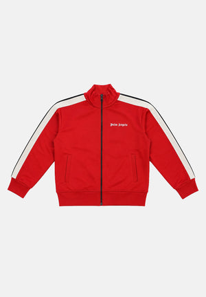 PALM ANGELS Felpa con zip rossa  per donna, ragazzi e bambini con<BR/>bande laterali a contrasto lungo le maniche F6PAJBJK028 040 PALM ANGELS 