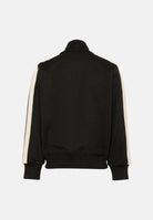 PALM ANGELS Felpa con zip nera  per donna, ragazzi e bambini con<BR/>bande laterali a contrasto lungo le maniche F6PAJBJK028 110 PALM ANGELS 