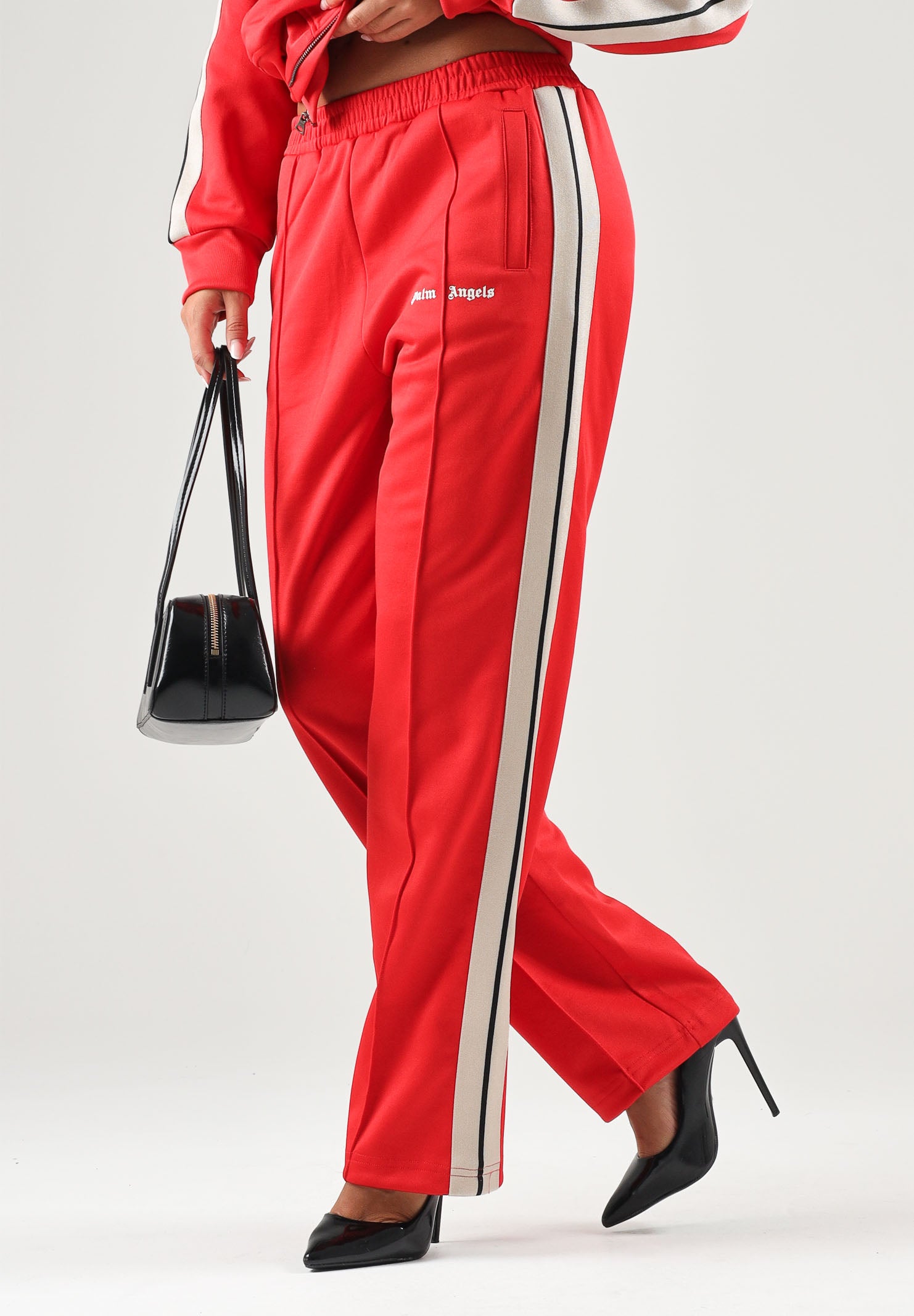 PALM ANGELS Pantalone rosso per donna, ragazza e bambina con bande laterali bianche F6PAJBPA029 040 PALM ANGELS 