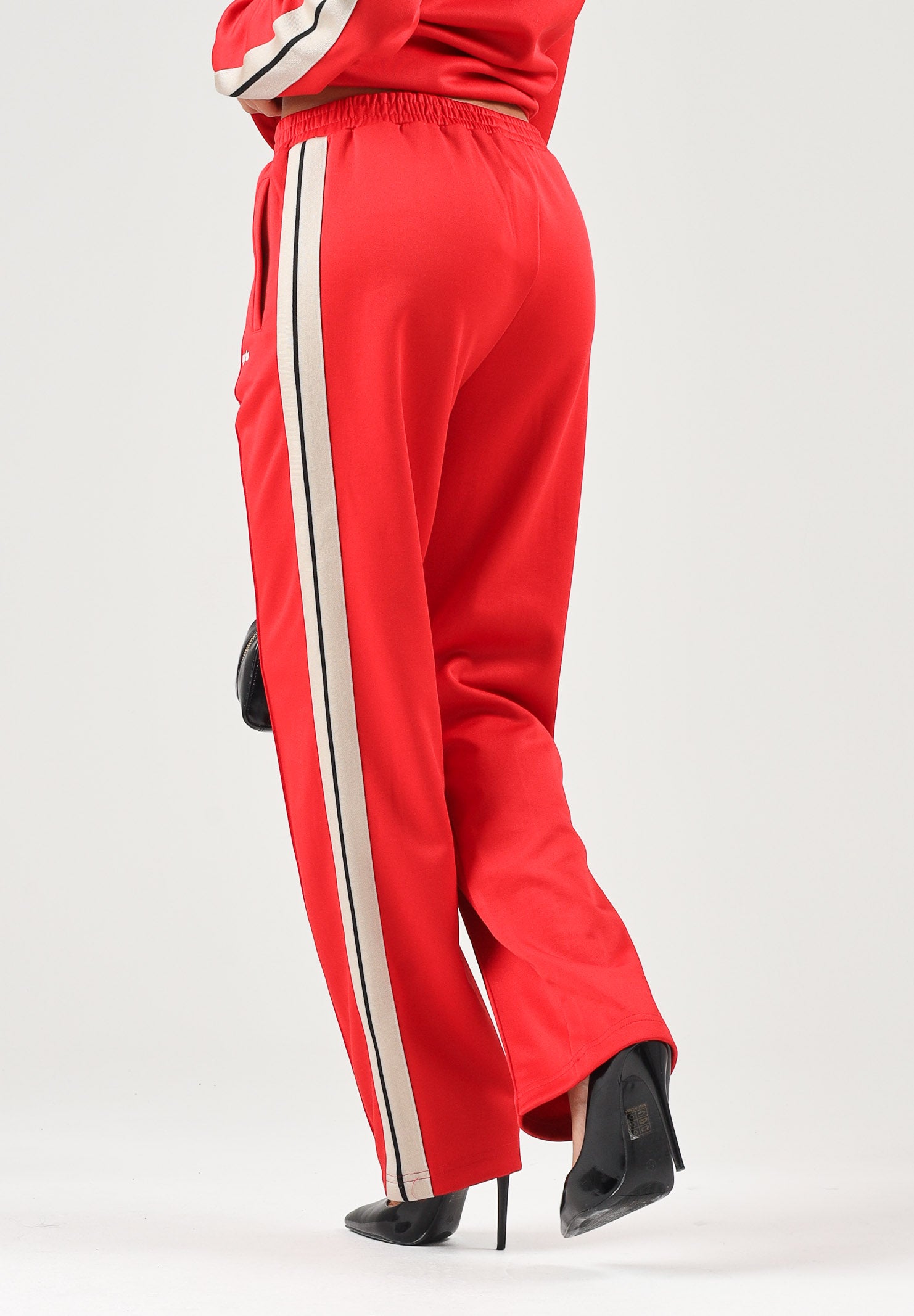 PALM ANGELS Pantaloni rossi per donna, ragazza e bambina con bande laterali bianche F6PAJBPA029 040 PALM ANGELS 