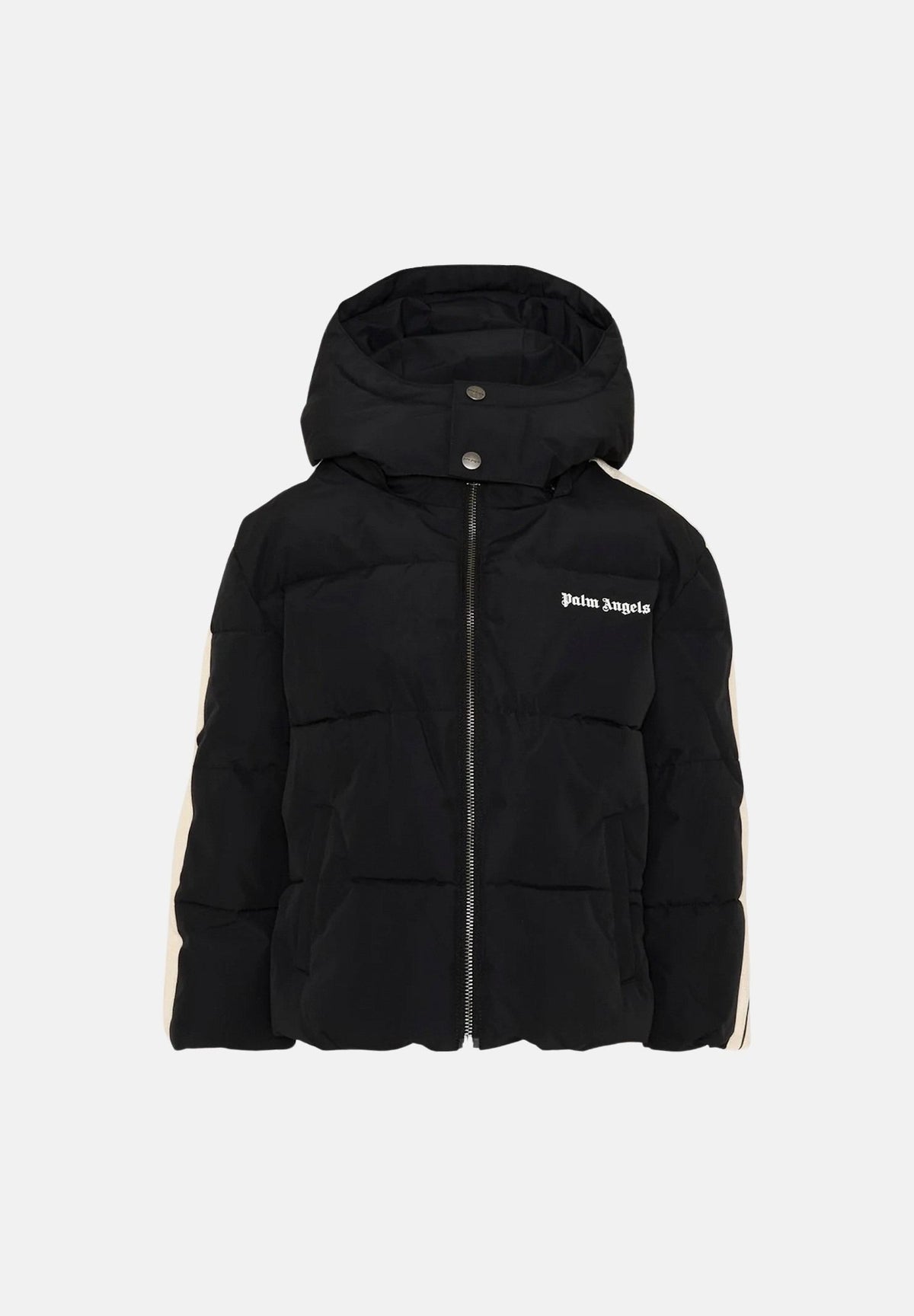 PALM ANGELS Piumino imbottito nero per donna, ragazza e bambina con logo e cappuccio F6PAJBPF005 110 PALM ANGELS 
