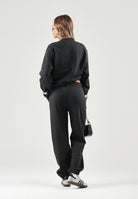 PALM ANGELS Felpa girocollo nera per donna, ragazzi e bambini con logo arcato stampato sulle spalle. F6PAJBSW014 110 PALM ANGELS 