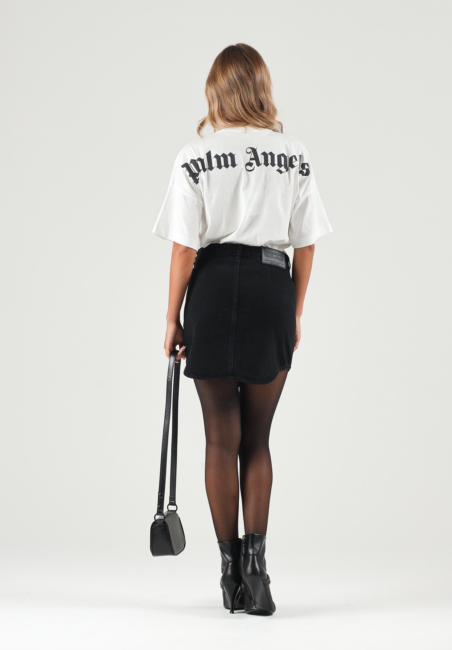 PALM ANGELS T-shirt a manica corta cocco per donna, ragazzi e bambini  con logo sul colletto e maxi stampa posteriore. F6PAJBTH012 412 PALM ANGELS 