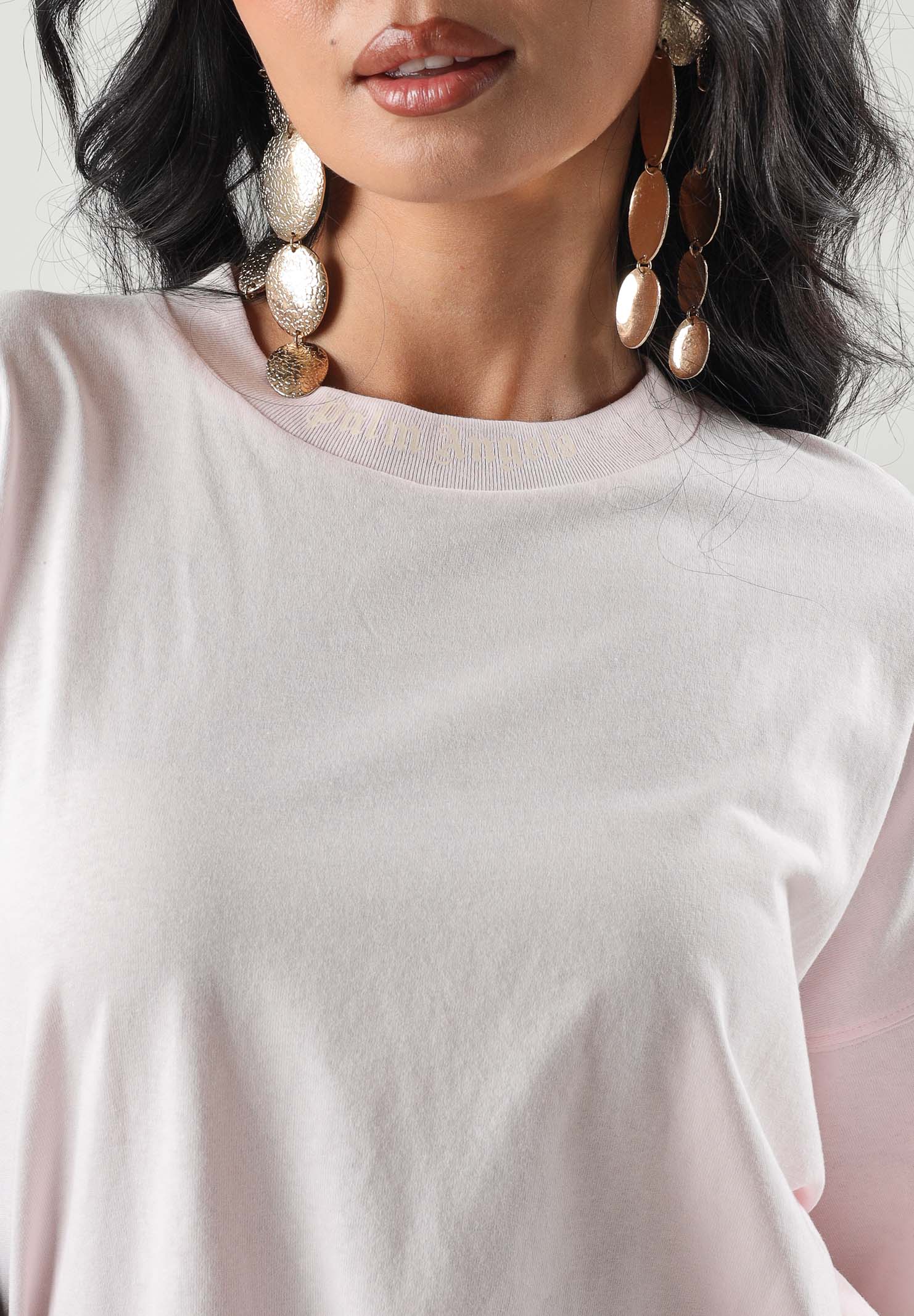 PALM ANGELS T-shirt OVERSIZED CLASSIC TEE rosa per donna, ragazza e bambina  con collo alto e vestibilità ampie F6PAJGTH064 042 PALM ANGELS 
