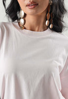 PALM ANGELS T-shirt OVERSIZED CLASSIC TEE rosa per donna, ragazza e bambina  con collo alto e vestibilità ampie F6PAJGTH064 042 PALM ANGELS 