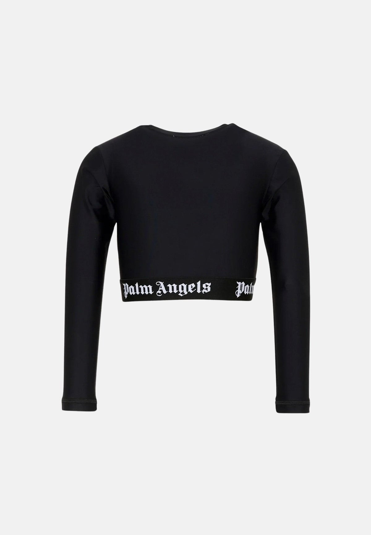 PALM ANGELS T-shirt manica lunga CROPPED LOGO BAND nero per donna, ragazza e bambina F6PAJGTH125 110 PALM ANGELS 