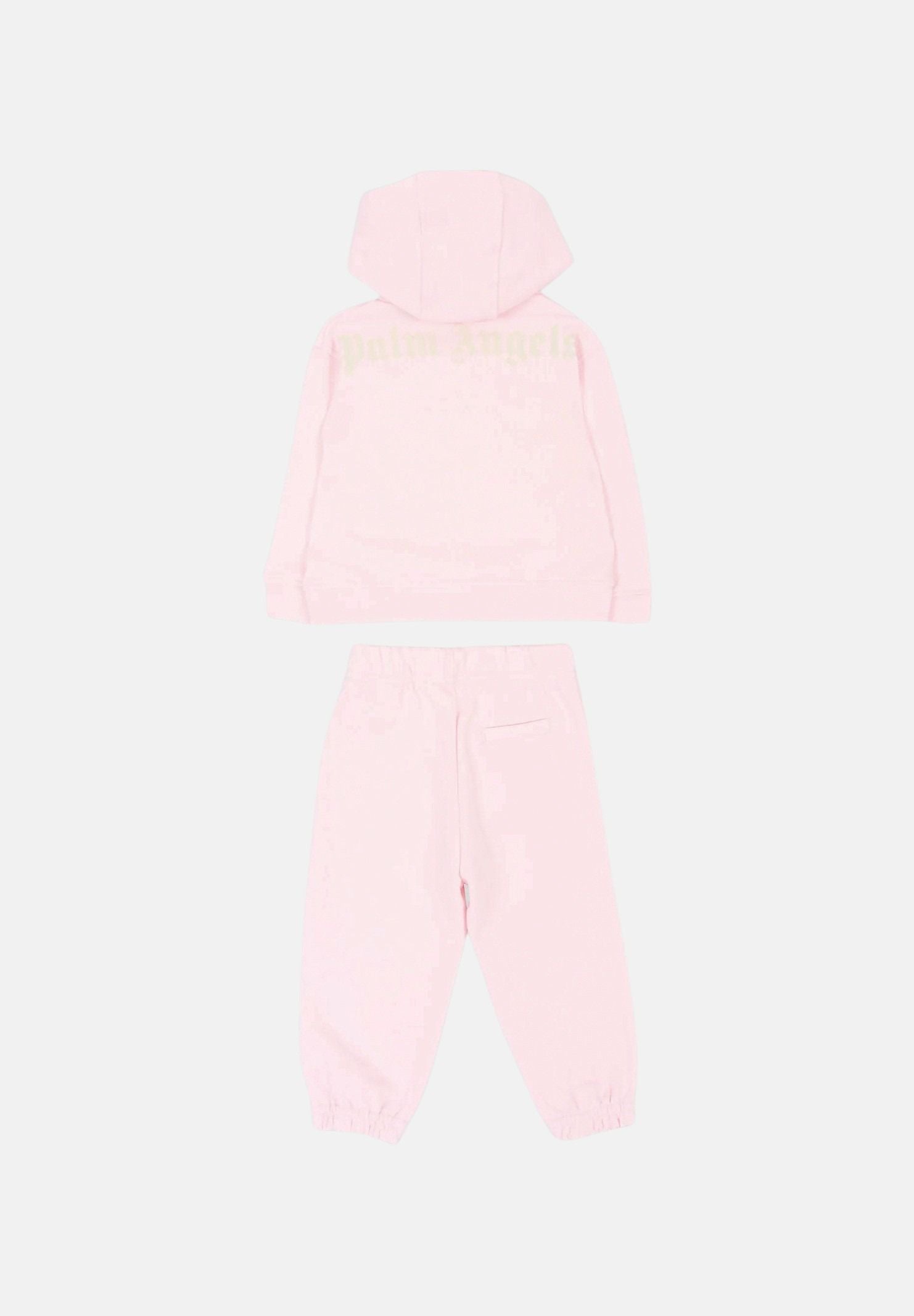 PALM ANGELS Tuta in felpa rosa da neonato con logo stampato F6PANGTP181 042 PALM ANGELS 