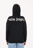 PALM ANGELS Felpa con cappuccio nera per donna, ragazzi e bambini rifinita da stampa logo PBBB011S26FLE001 110 PALM ANGELS 