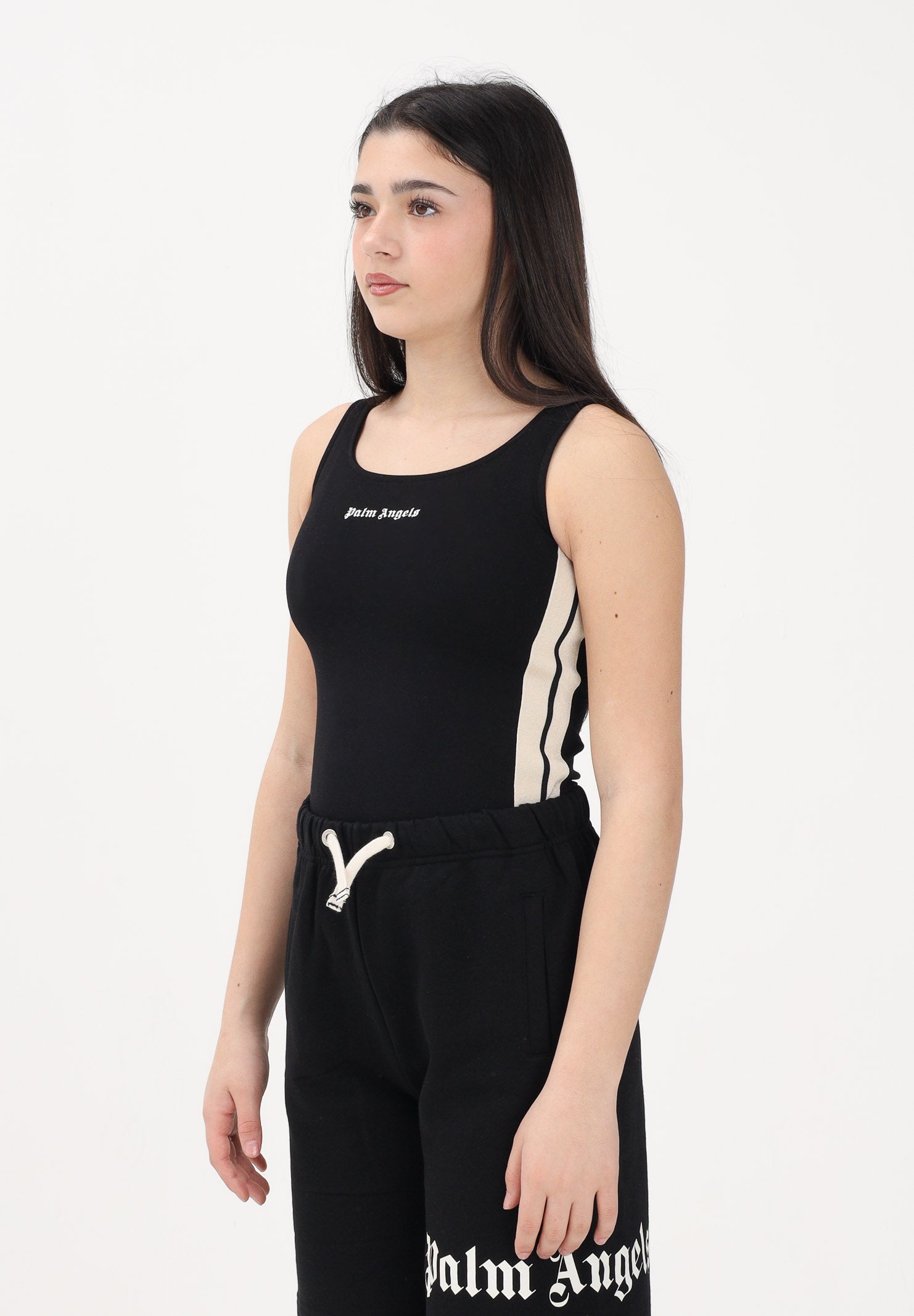 PALM ANGELS Body nero per donna, ragazze e bambine con logo PGBD00CS26FLE001 110 PALM ANGELS 
