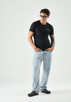 PALM ANGELS  T-shirt manica corta black-nero da uomo, con logo minimal sul petto PLA1UMBTS01BI BL PALM ANGELS 