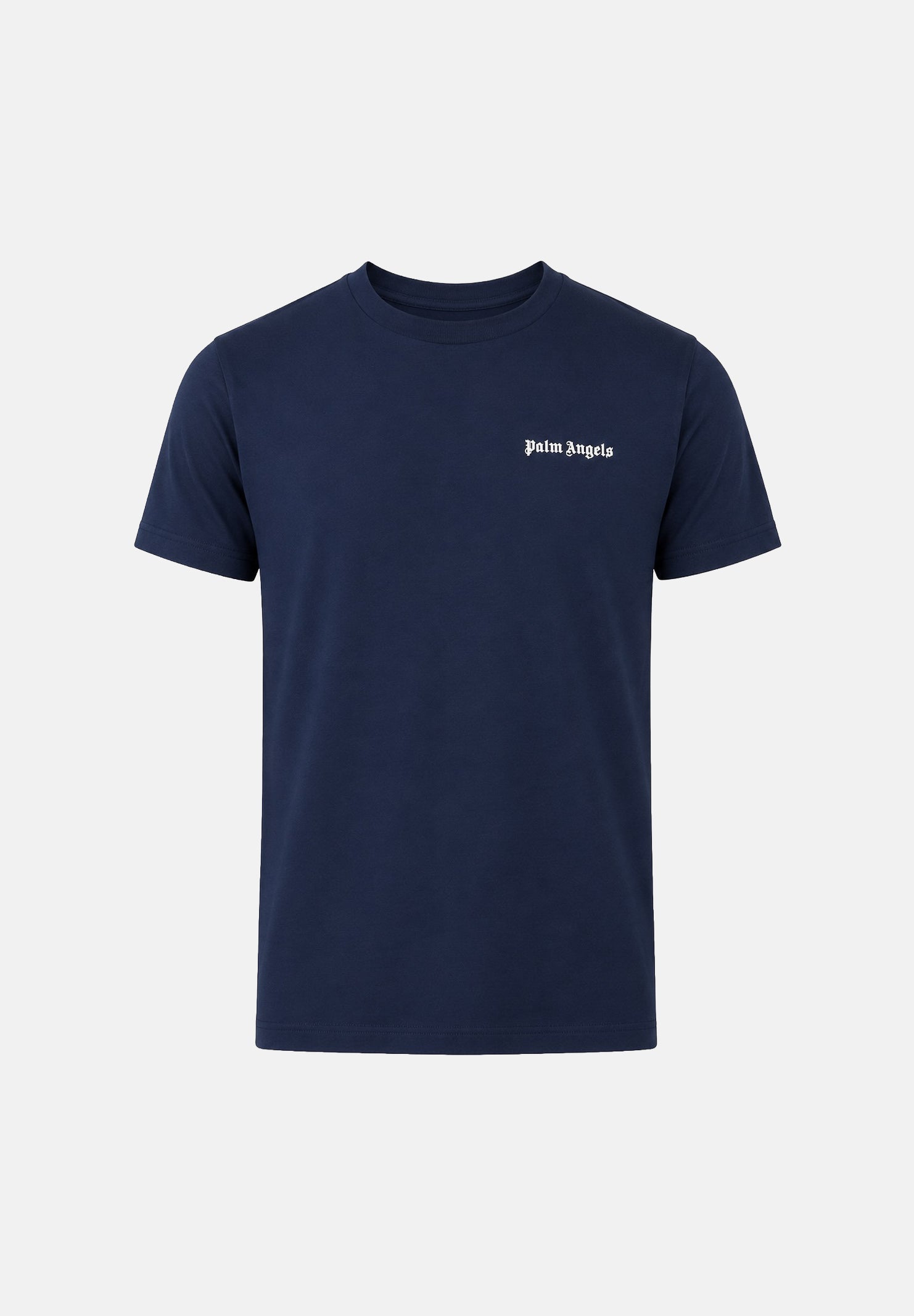 PALM ANGELS  T-shirt manica corta navy-blu da uomo, con logo minimal sul petto<BR/> PLA1UMBTS01BI NA PALM ANGELS 
