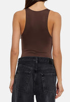 PALM ANGELS Body smanicato, choccolate-marrone da donna con logo laterale PLA1UWBD01SI CH PALM ANGELS 