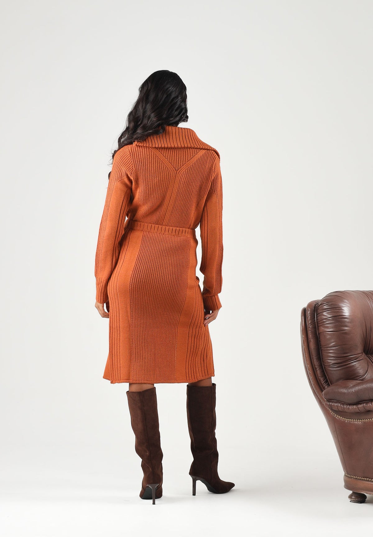 PATRIZIA PEPE Gonna midi warm caramel-arancione da donna con zip laterale frontale 2G0032K9O3A B912 PATRIZIA PEPE 