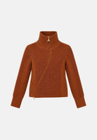 PATRIZIA PEPE Maglione warm caramel-cammello da donna con apertura con zip trasversale 2K0008K9O3A B912 PATRIZIA PEPE 