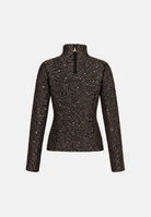 PATRIZIA PEPE Maglia manica lunga all-over paillettes nera e bronzo per donna 2M0049J0090 J391 PATRIZIA PEPE 