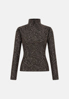 PATRIZIA PEPE Maglia manica lunga all-over paillettes nera e bronzo per donna 2M0049J0090 J391 PATRIZIA PEPE 