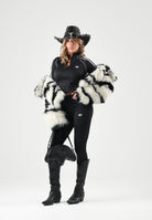 PATRIZIA PEPE Pelliccia ZEBRA FUR bianco e nero da donna con motivo animalier 2O0061E0015 J372 PATRIZIA PEPE 