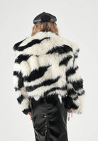 PATRIZIA PEPE Pelliccia ZEBRA FUR bianco e nero da donna con motivo animalier 2O0061E0015 J372 PATRIZIA PEPE 