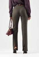 PATRIZIA PEPE Pantaloni sartoriali marrone scuro da donna conn princes frontali 2P0064A475 B913 PATRIZIA PEPE 