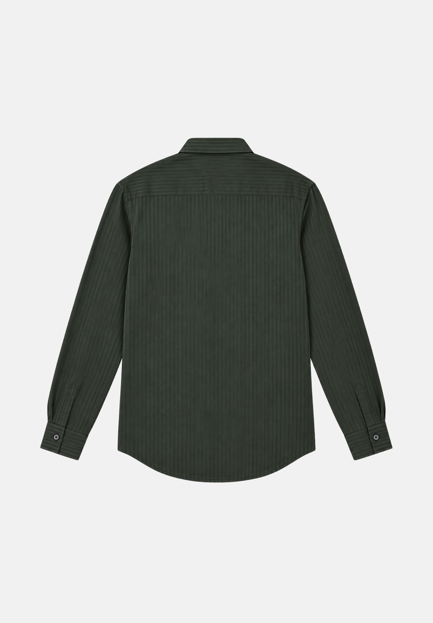 PATRIZIA PEPE Camicia millerighe verde bosco per uomo con lavorazione tono su tono, colletto classico e bottoni frontali. 5C0310C0304 G389 PATRIZIA PEPE 