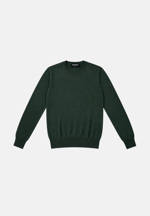 PATRIZIA PEPE Maglione girocollo forest green-verde da uomo con scollo rotondo e lavorazione in lana pregiata. 5K0166K124 G389 PATRIZIA PEPE 
