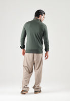 PATRIZIA PEPE Maglione girocollo forest green-verde da uomo con scollo rotondo e lavorazione in lana pregiata. 5K0166K124 G389 PATRIZIA PEPE 