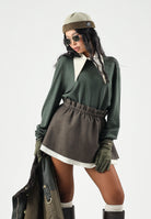 PATRIZIA PEPE Maglione girocollo forest green-verde da uomo con scollo rotondo e lavorazione in lana pregiata. 5K0166K124 G389 PATRIZIA PEPE 