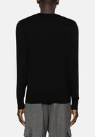 PATRIZIA PEPE Maglione girocollo nero vinile da uomo con scollo rotondo e lavorazione in lana pregiata. 5K0166K124 K102 PATRIZIA PEPE 