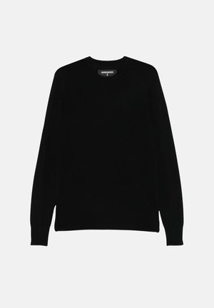 PATRIZIA PEPE Maglione girocollo nero vinile da uomo con scollo rotondo e lavorazione in lana pregiata. 5K0166K124 K102 PATRIZIA PEPE 