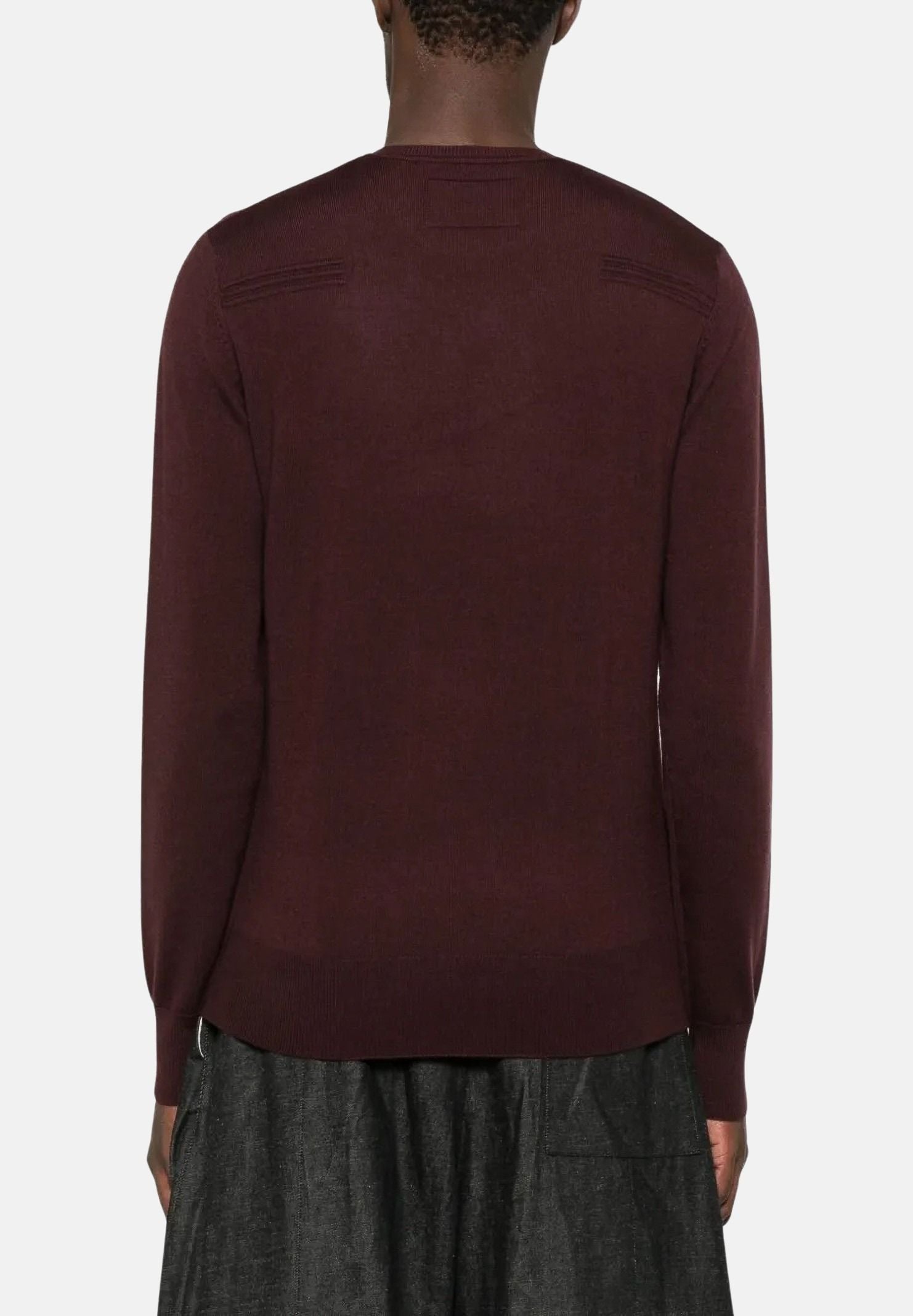 PATRIZIA PEPE Maglione girocollo fly red marrone intenso da uomo con scollo rotondo e lavorazione in lana pregiata. 5K0166K124 R913 PATRIZIA PEPE 
