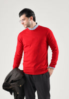 PATRIZIA PEPE Maglione girocollo fly red rosso intenso da uomo con scollo rotondo e lavorazione in lana pregiata. 5K0166K124 R913 PATRIZIA PEPE 