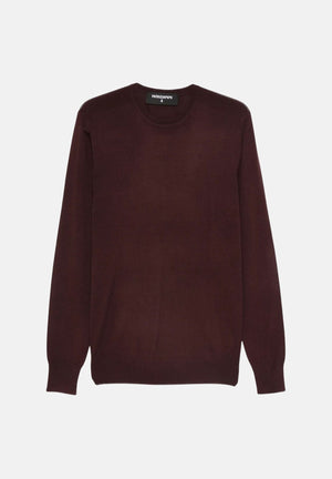 PATRIZIA PEPE Maglione girocollo fly red marrone intenso da uomo con scollo rotondo e lavorazione in lana pregiata. 5K0166K124 R913 PATRIZIA PEPE 