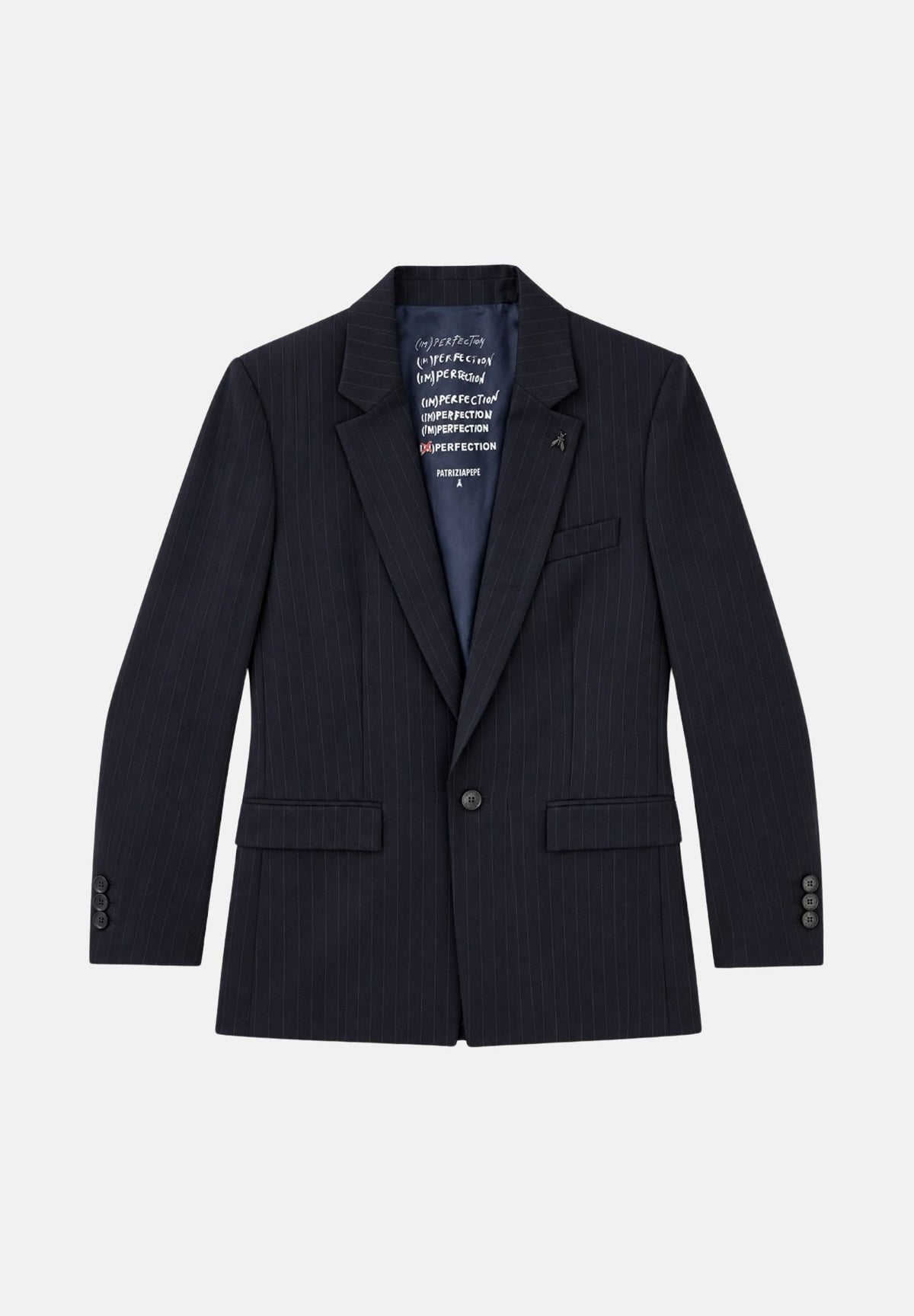 PATRIZIA PEPE Giacca blazer blu navy gessato per uomo con revers classici 5S0010C0288 FH07 PATRIZIA PEPE 
