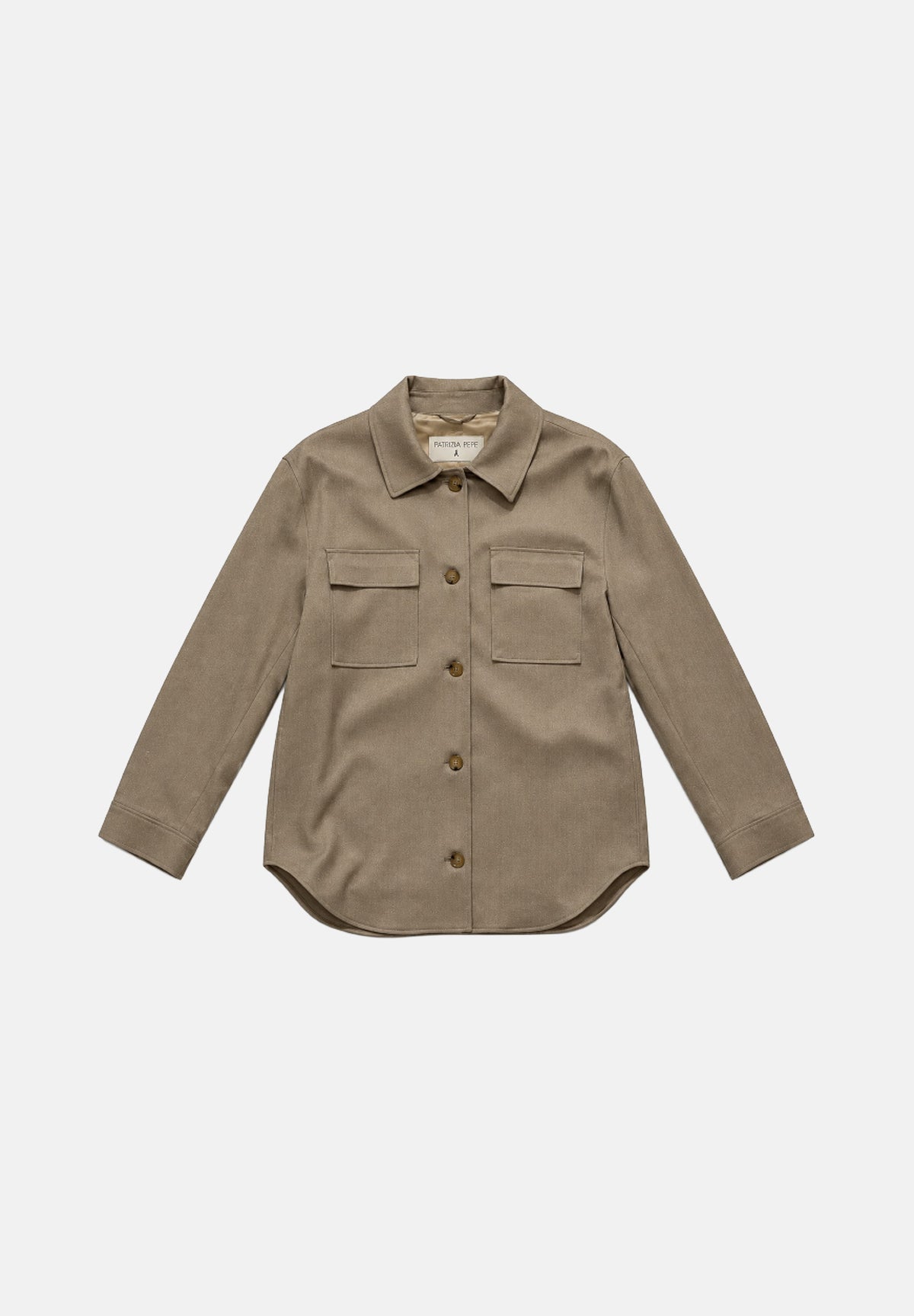 PATRIZIA PEPE Camicia manica lunga chiné beige tortora da uomo 5S0013C0281 B917 PATRIZIA PEPE 