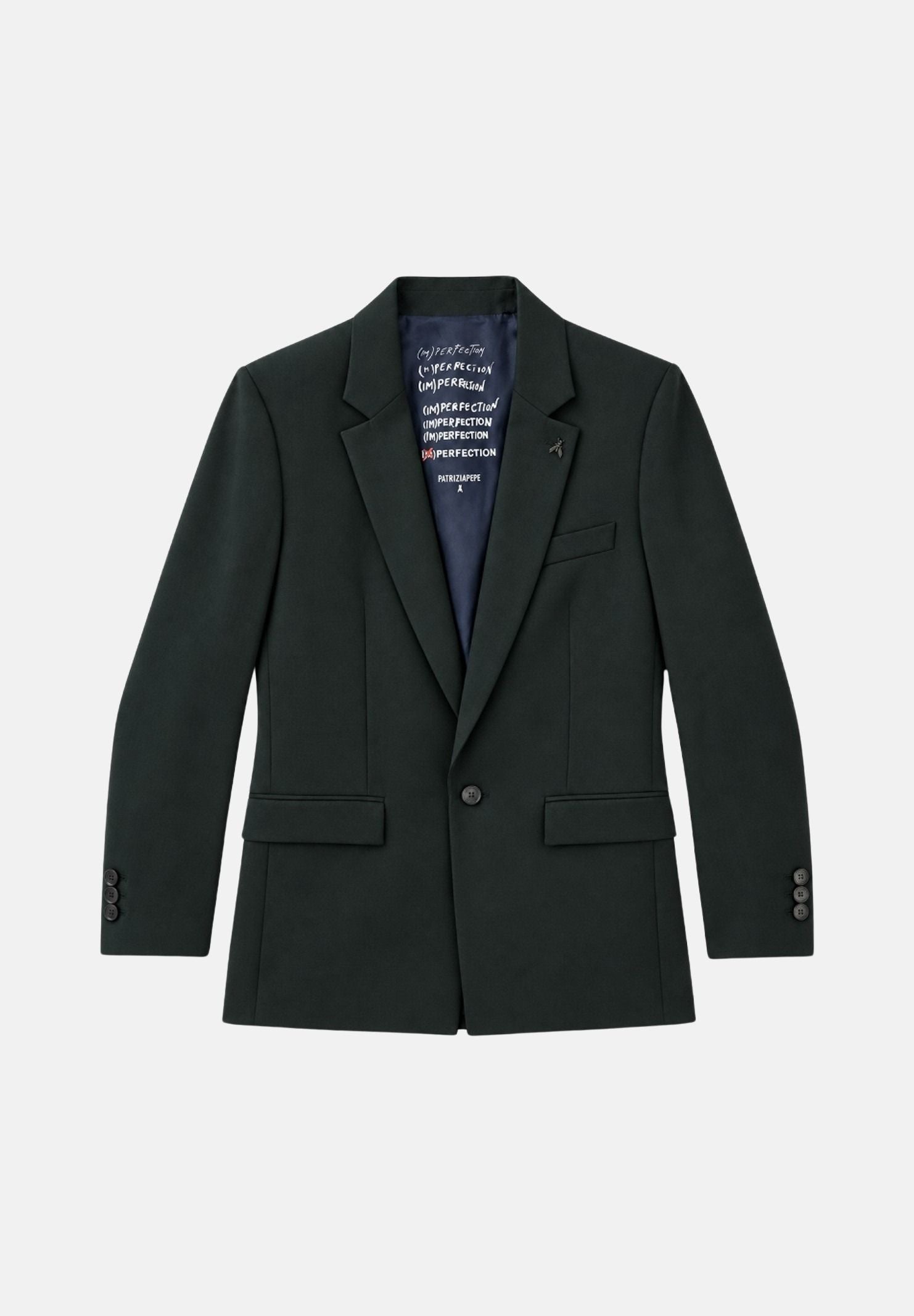 PATRIZIA PEPE Giacca blazer verde bosco per uomo con chiusura monopetto, revers classici 5S757RA1WK G389 PATRIZIA PEPE 