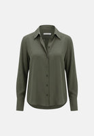 PATRIZIA PEPE Camicia manica lunga verde scuro da donna con colletto classico e chiusura frontale con bottoni 8C0075A8I1 G639 PATRIZIA PEPE 