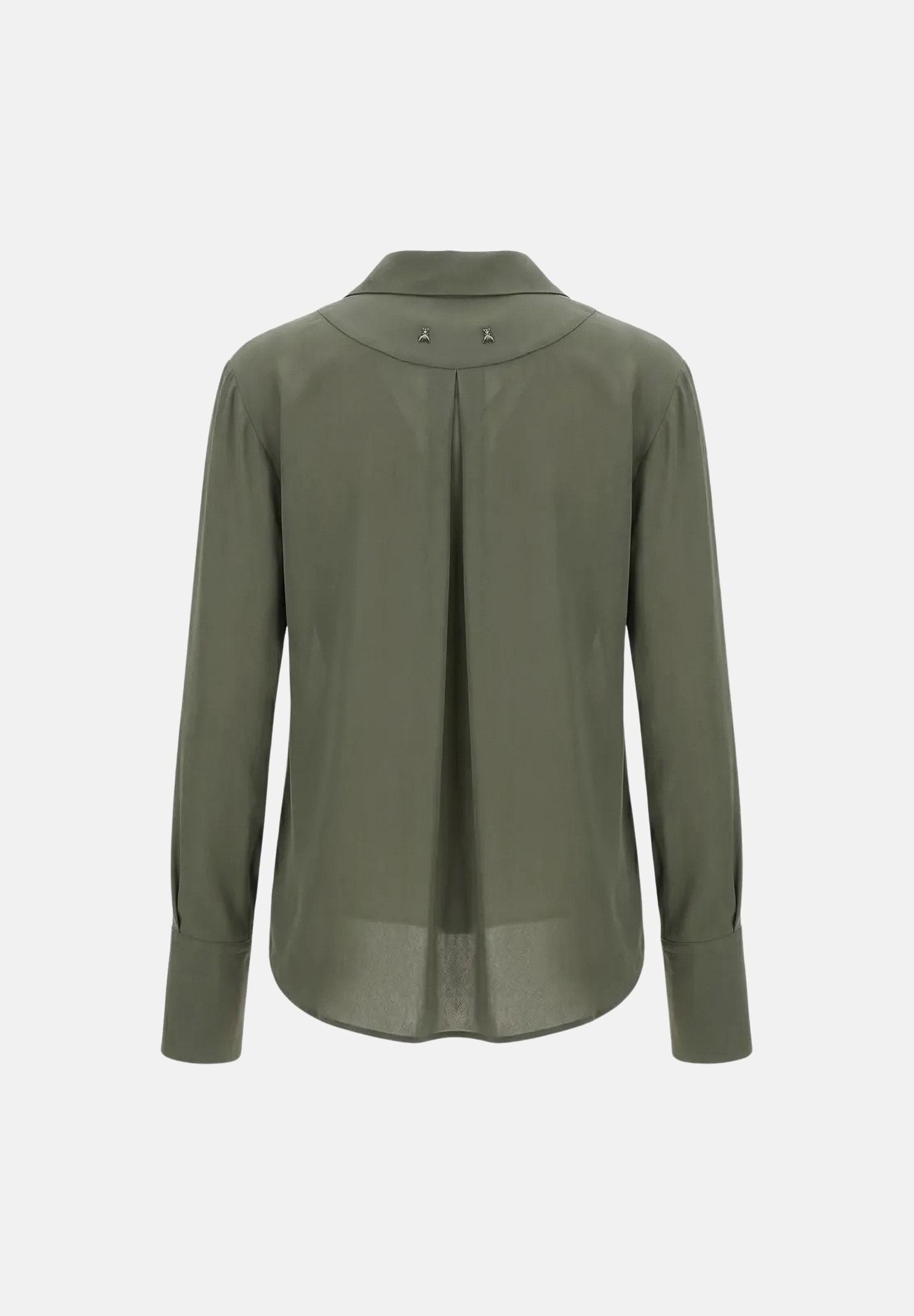 PATRIZIA PEPE Camicia manica lunga verde scuro da donna con colletto classico e chiusura frontale con bottoni 8C0075A8I1 G639 PATRIZIA PEPE 