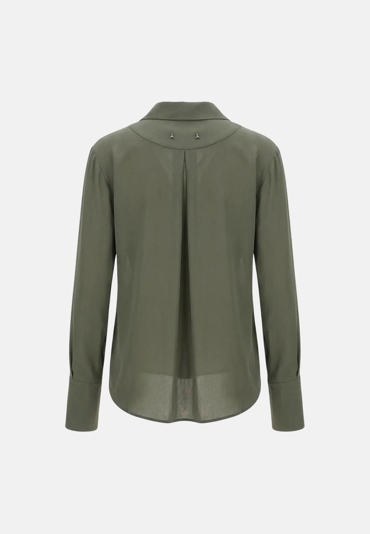 PATRIZIA PEPE Camicia manica lunga verde scuro da donna con colletto classico e chiusura frontale con bottoni 8C0075A8I1 G639 PATRIZIA PEPE 