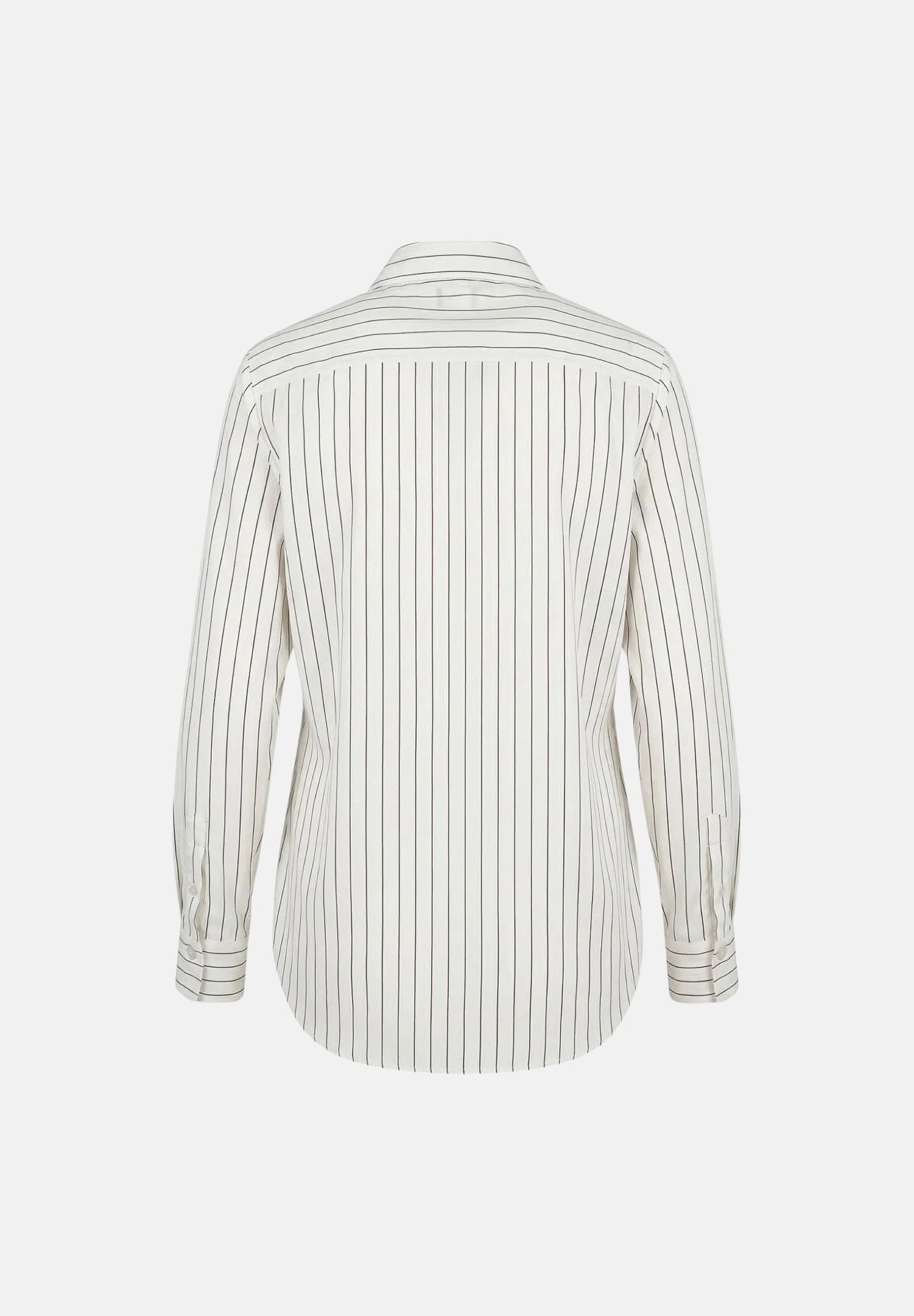 PATRIZIA PEPE Camicia manica lunga onyx-grigio da donna con colletto a punta e fantasia a righe sottili. 8C0339C0254 FG92 PATRIZIA PEPE 