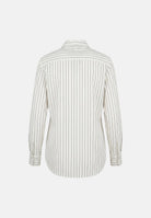 PATRIZIA PEPE Camicia manica lunga onyx-grigio da donna con colletto a punta e fantasia a righe sottili. 8C0339C0254 FG92 PATRIZIA PEPE 