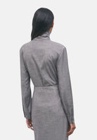 PATRIZIA PEPE Maglia a collo alto gray flannel-grigio da donna con chiusura laterale con bottoni gioiello. 8C0340C0250 S796 PATRIZIA PEPE 
