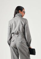 PATRIZIA PEPE Maglia a collo alto gray flannel-grigio da donna con chiusura laterale con bottoni gioiello. 8C0340C0250 S796 PATRIZIA PEPE 