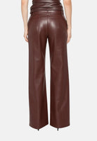 PATRIZIA PEPE Pantaloni eleganti wood brown-marrone da donna con chiusura frontale effetto pelle 8P0181E0004 B887 PATRIZIA PEPE 