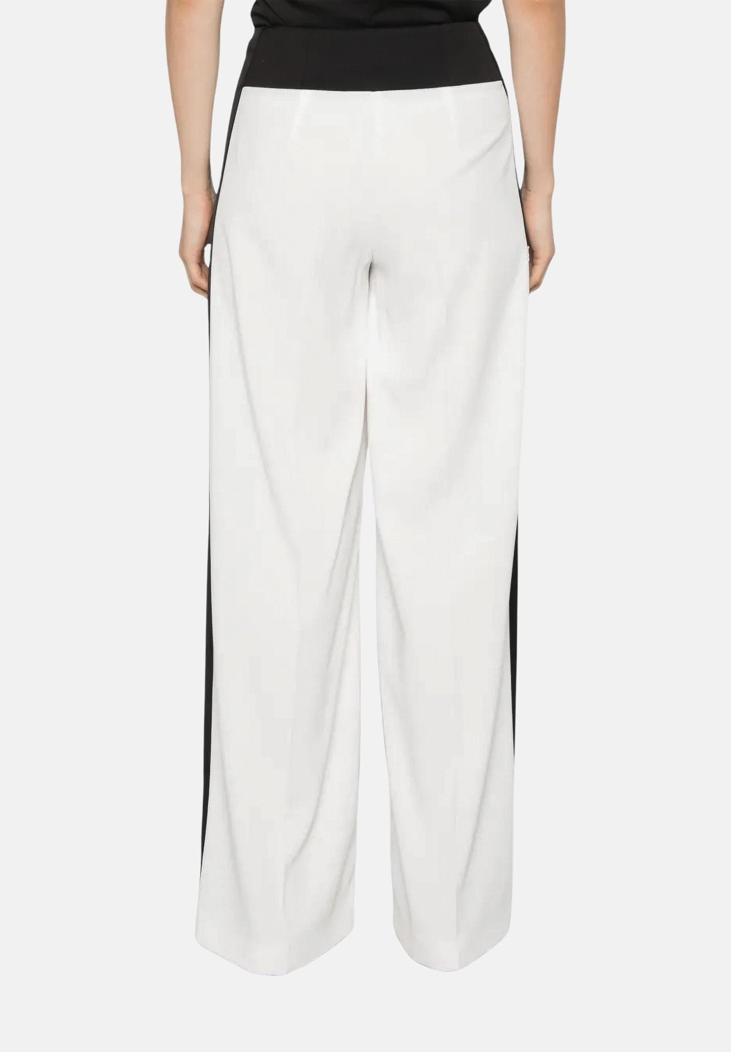 PATRIZIA PEPE Pantaloni eleganti bianchi da donna con inserti laterali a contrasto e vita regolare. 8P0244C7004 J526 PATRIZIA PEPE 